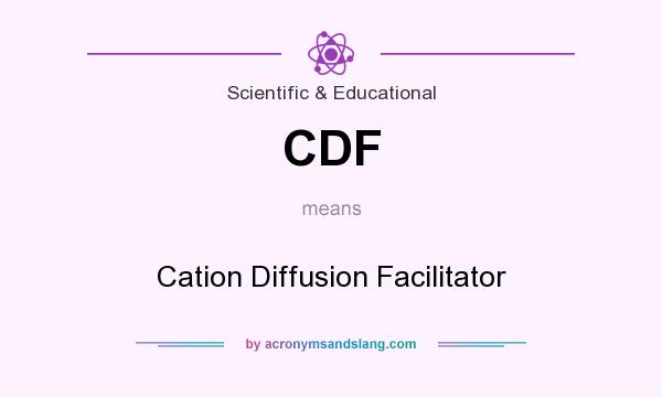 What does CDF mean? It stands for Cation Diffusion Facilitator
