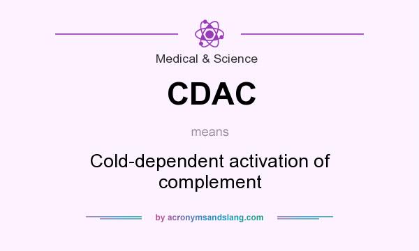 What does CDAC mean? It stands for Cold-dependent activation of complement