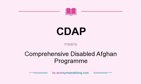 What does CDAP mean? It stands for Comprehensive Disabled Afghan Programme