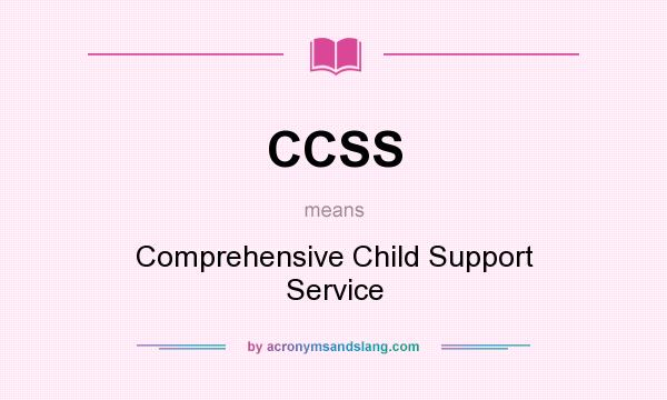 What does CCSS mean? It stands for Comprehensive Child Support Service