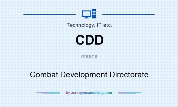 What does CDD mean? It stands for Combat Development Directorate