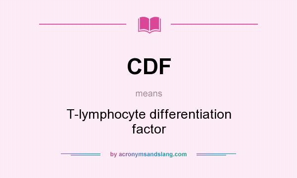 What does CDF mean? It stands for T-lymphocyte differentiation factor