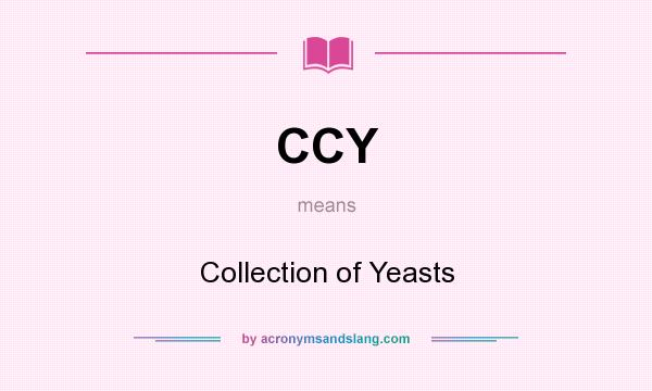 What does CCY mean? It stands for Collection of Yeasts