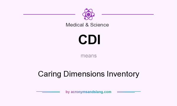 What does CDI mean? It stands for Caring Dimensions Inventory