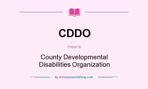 What does CDDO mean? It stands for County Developmental Disabilities Organization