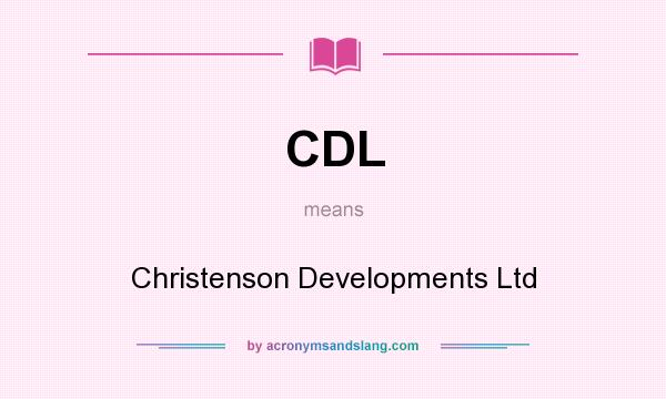 What does CDL mean? It stands for Christenson Developments Ltd