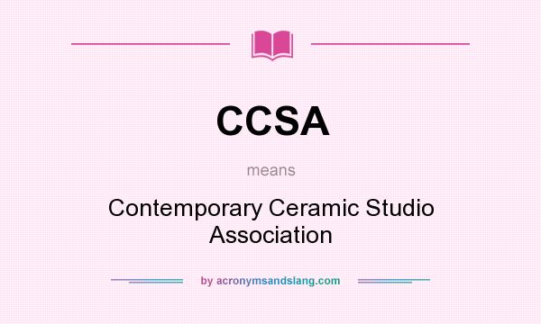 What does CCSA mean? It stands for Contemporary Ceramic Studio Association