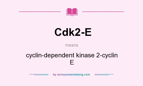 What does Cdk2-E mean? It stands for cyclin-dependent kinase 2-cyclin E