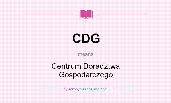 What does CDG mean? It stands for Centrum Doradztwa Gospodarczego