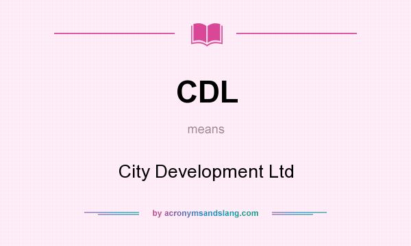 What does CDL mean? It stands for City Development Ltd