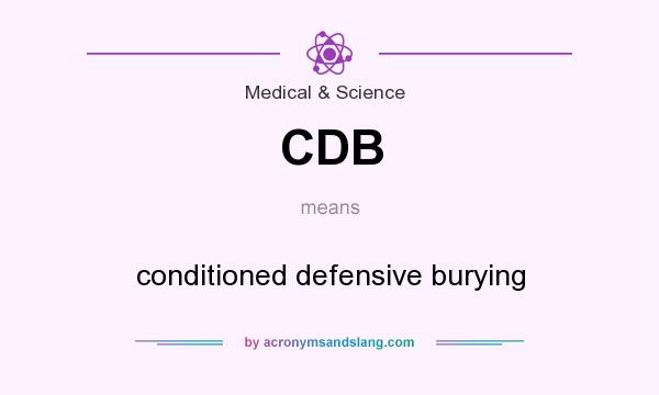 What does CDB mean? It stands for conditioned defensive burying