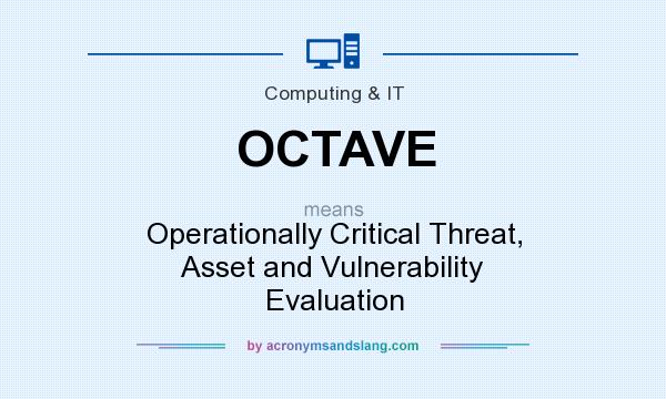 What does OCTAVE mean? It stands for Operationally Critical Threat, Asset and Vulnerability Evaluation