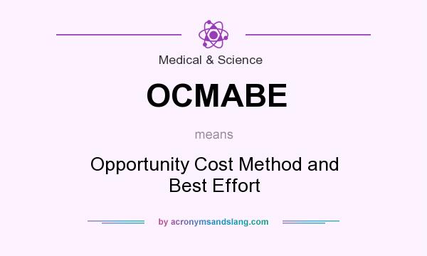What does OCMABE mean? It stands for Opportunity Cost Method and Best Effort