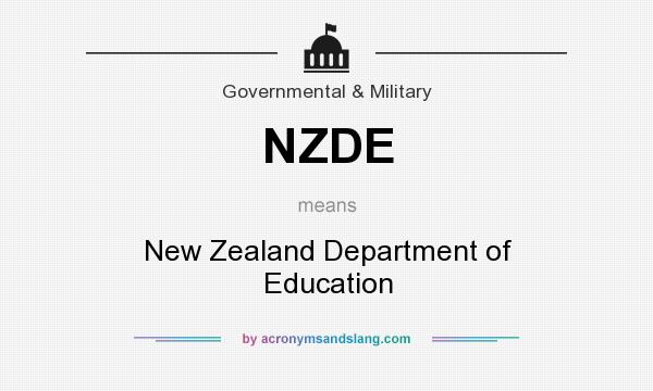 What does NZDE mean? It stands for New Zealand Department of Education