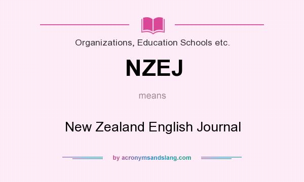What does NZEJ mean? It stands for New Zealand English Journal