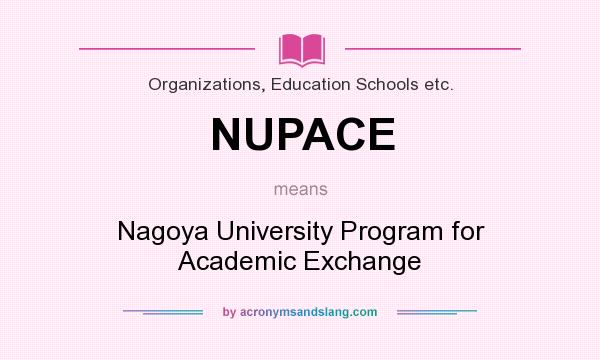 What does NUPACE mean? It stands for Nagoya University Program for Academic Exchange