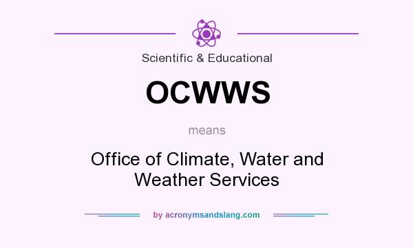 What does OCWWS mean? It stands for Office of Climate, Water and Weather Services