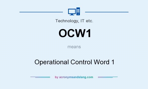 What does OCW1 mean? It stands for Operational Control Word 1