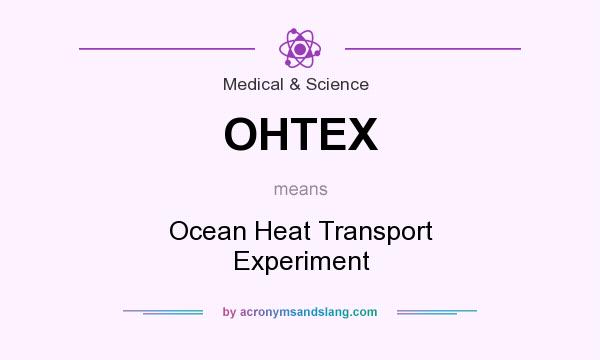 What does OHTEX mean? It stands for Ocean Heat Transport Experiment
