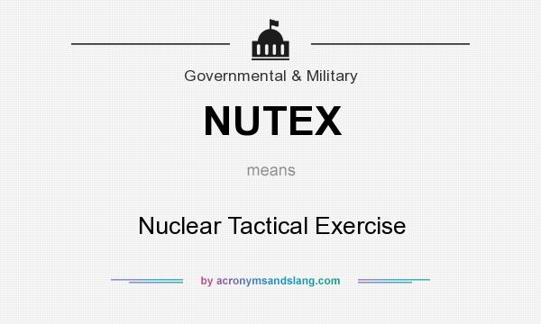 What does NUTEX mean? It stands for Nuclear Tactical Exercise