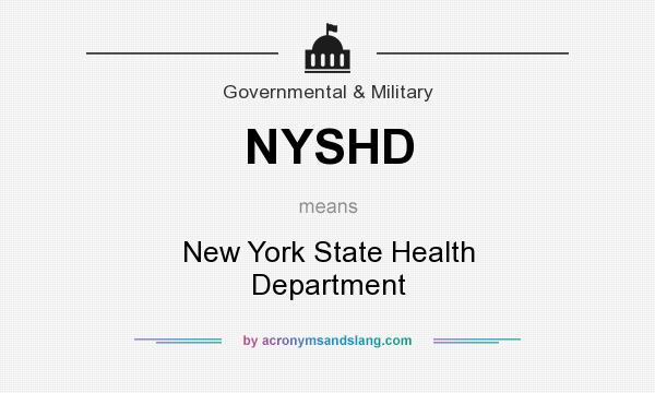 What does NYSHD mean? It stands for New York State Health Department