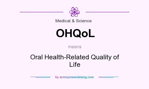 What does OHQoL mean? It stands for Oral Health-Related Quality of Life