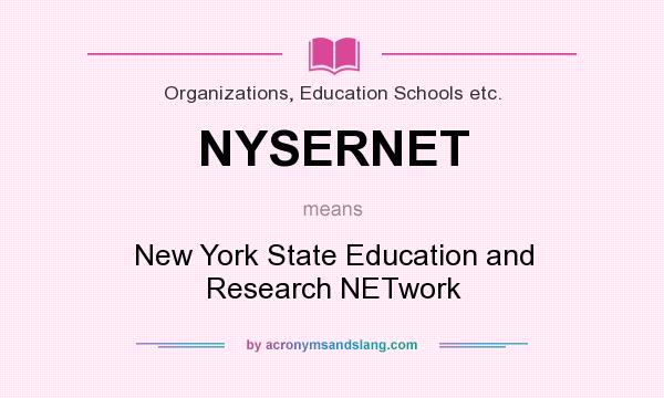 What does NYSERNET mean? It stands for New York State Education and Research NETwork