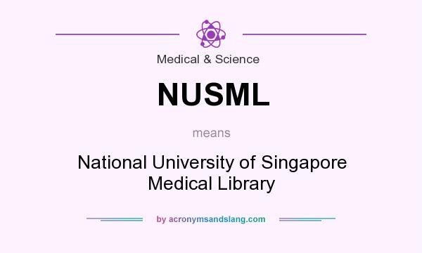 What does NUSML mean? It stands for National University of Singapore Medical Library