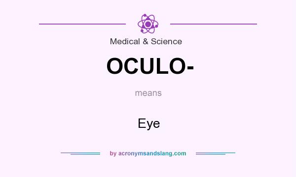 What does OCULO- mean? It stands for Eye