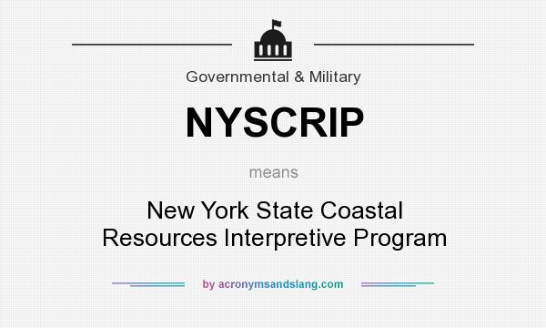 What does NYSCRIP mean? It stands for New York State Coastal Resources Interpretive Program