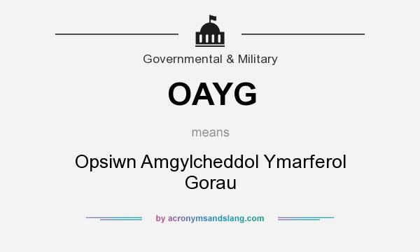 What does OAYG mean? It stands for Opsiwn Amgylcheddol Ymarferol Gorau