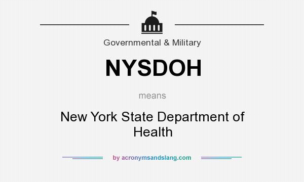What does NYSDOH mean? It stands for New York State Department of Health