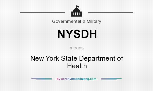 What does NYSDH mean? It stands for New York State Department of Health