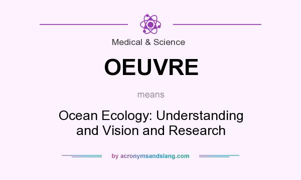 What does OEUVRE mean? It stands for Ocean Ecology: Understanding and Vision and Research