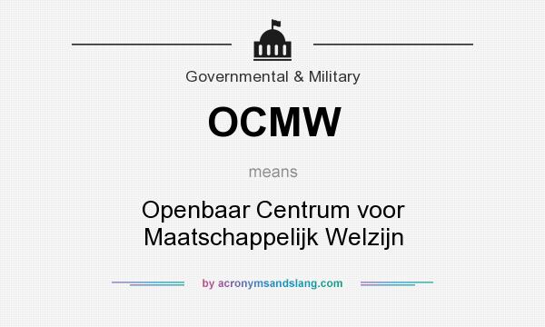What does OCMW mean? It stands for Openbaar Centrum voor Maatschappelijk Welzijn