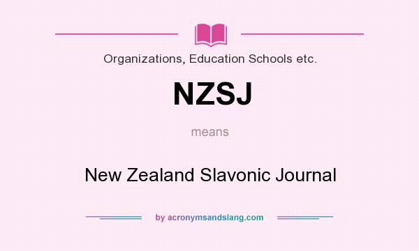 What does NZSJ mean? It stands for New Zealand Slavonic Journal