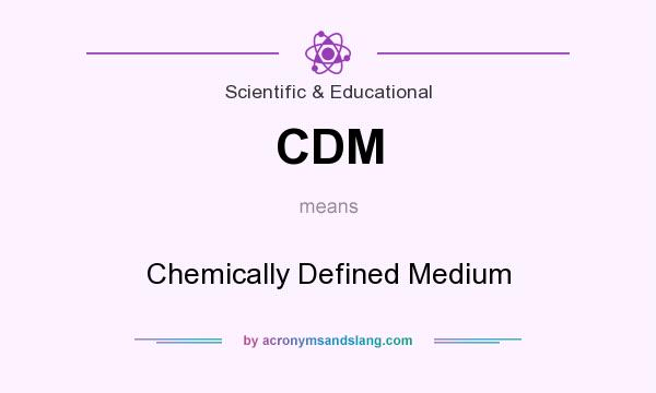 What does CDM mean? It stands for Chemically Defined Medium