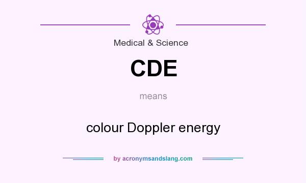 What does CDE mean? It stands for colour Doppler energy
