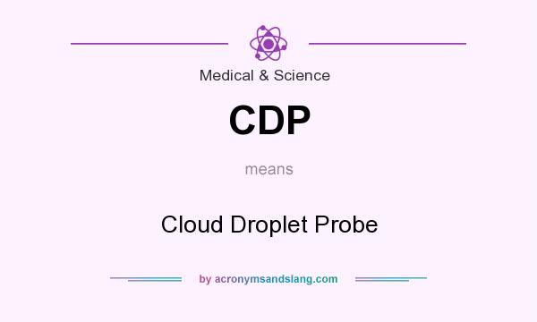 What does CDP mean? It stands for Cloud Droplet Probe