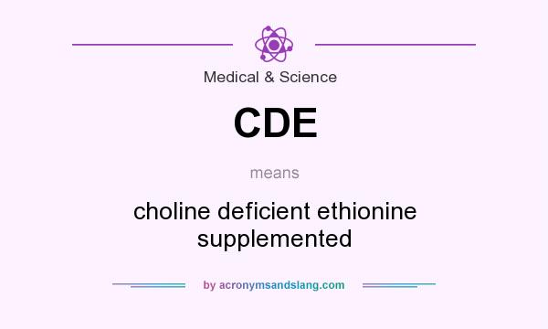 What does CDE mean? It stands for choline deficient ethionine supplemented