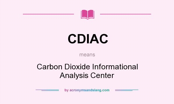 What does CDIAC mean? It stands for Carbon Dioxide Informational Analysis Center