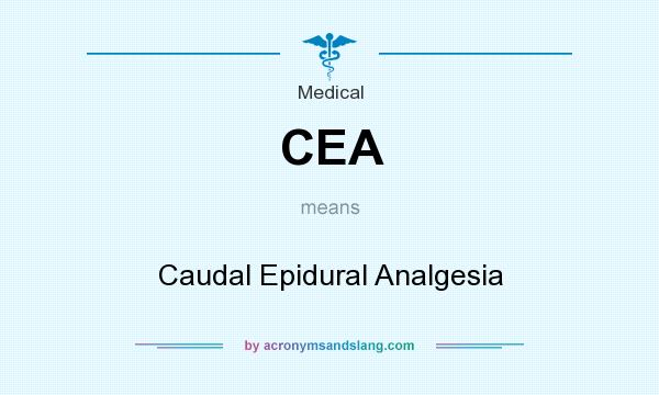 What does CEA mean? It stands for Caudal Epidural Analgesia