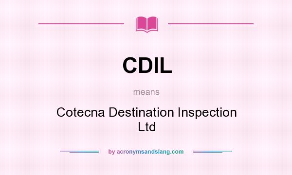 What does CDIL mean? It stands for Cotecna Destination Inspection Ltd