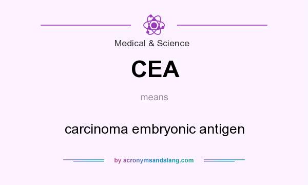 What does CEA mean? It stands for carcinoma embryonic antigen