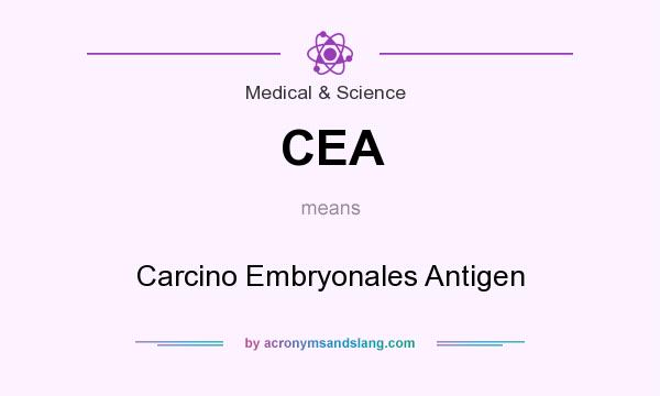 What does CEA mean? It stands for Carcino Embryonales Antigen