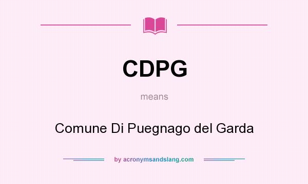 What does CDPG mean? It stands for Comune Di Puegnago del Garda