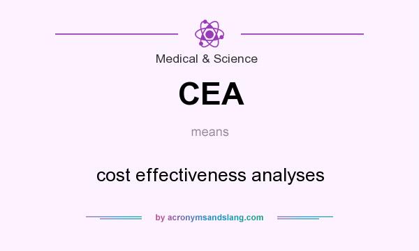 What does CEA mean? It stands for cost effectiveness analyses