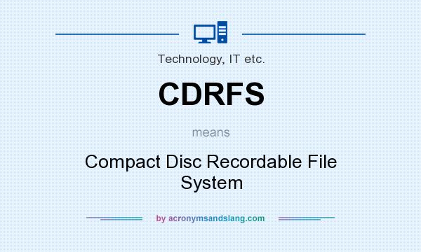 What does CDRFS mean? It stands for Compact Disc Recordable File System