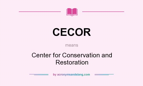 What does CECOR mean? It stands for Center for Conservation and Restoration