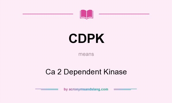 What does CDPK mean? It stands for Ca 2 Dependent Kinase